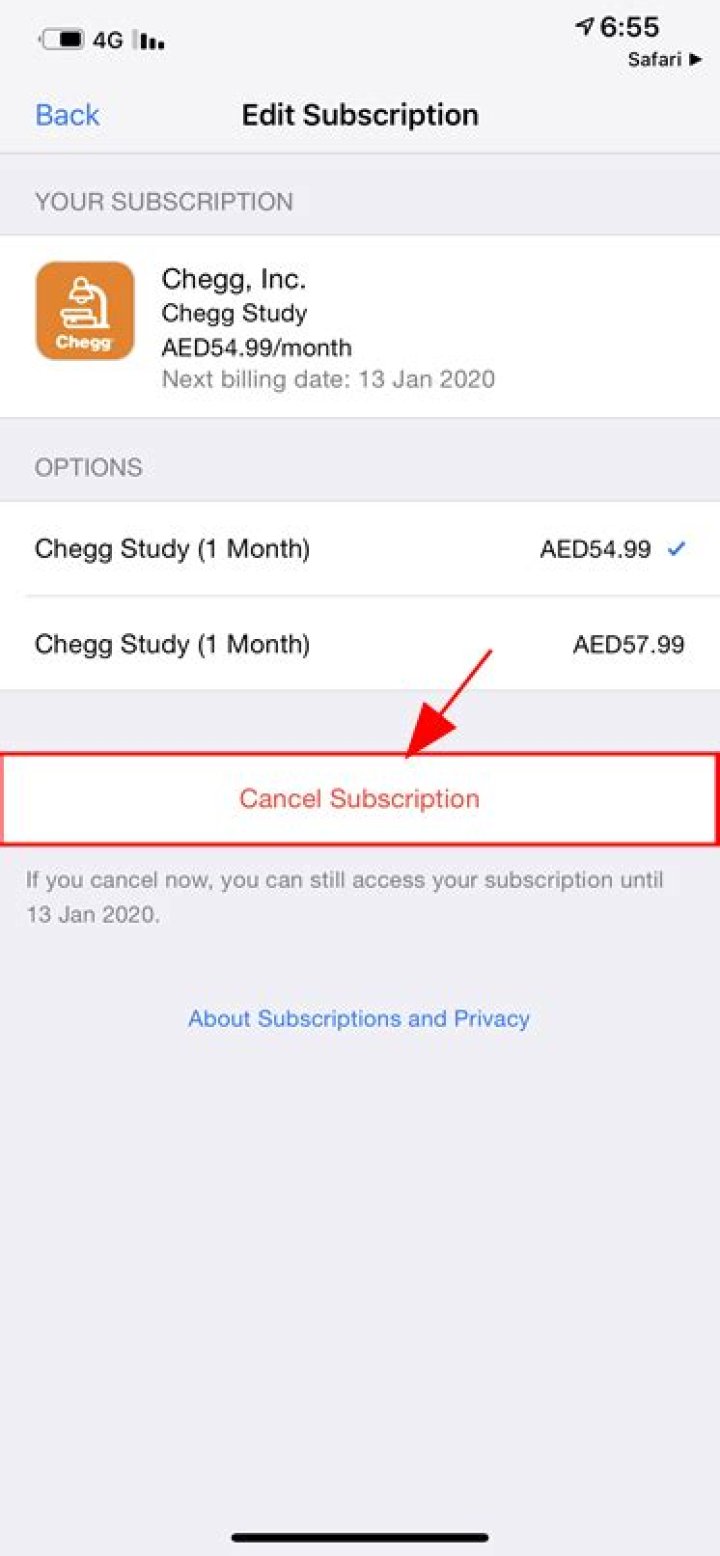 How to unsubscribe from chegg