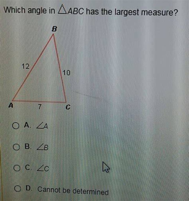 Which Angle In Abc Has The Largest Measure
