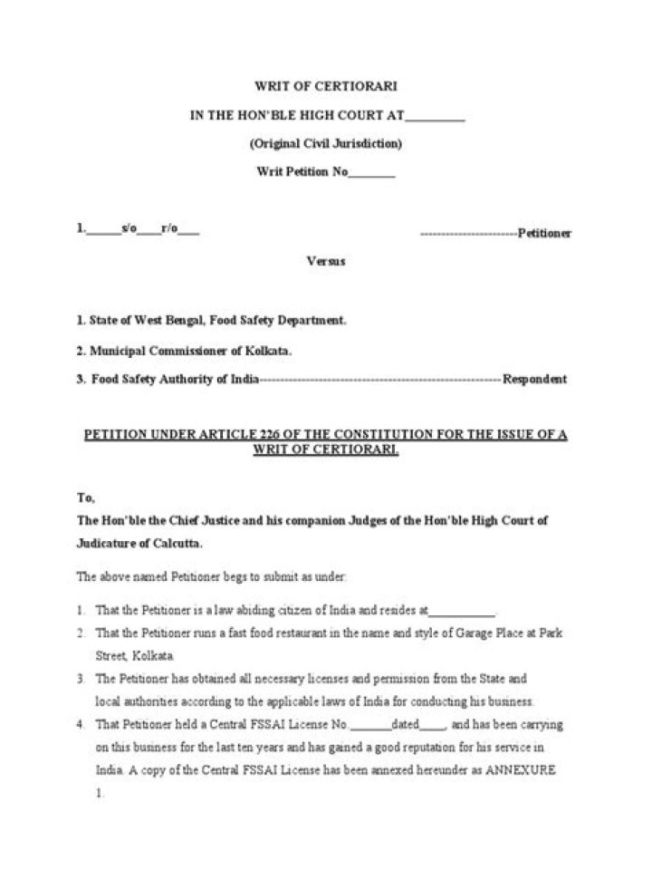 writ of certiorari